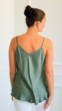 Effortless Glow Sleeveless Italian Top- Olive-100 Sleeveless Tops-JOY & LOVE-Coastal Bloom Boutique, find the trendiest versions of the popular styles and looks Located in Indialantic, FL