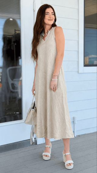 Effortless Impact Italian Dress- Ecru