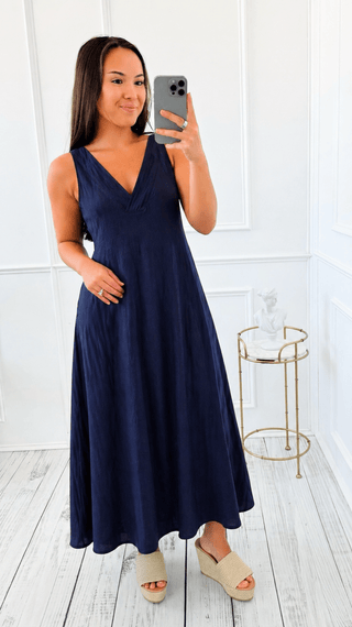 Effortless Impact Italian Dress- Navy