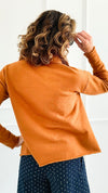 Eileen Cozy Lounge Collar Pullover Top - Burnt Amber-110 Long Sleeve Tops-MONO B-Coastal Bloom Boutique, find the trendiest versions of the popular styles and looks Located in Indialantic, FL