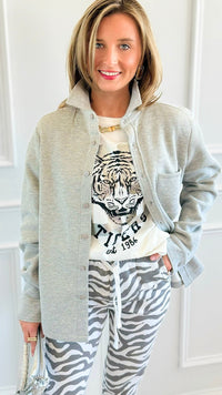 Eileen Fall Shacket - Heather Grey-160 Jackets-Rosio-Coastal Bloom Boutique, find the trendiest versions of the popular styles and looks Located in Indialantic, FL