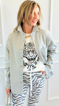 Eileen Fall Shacket - Heather Grey-160 Jackets-Rosio-Coastal Bloom Boutique, find the trendiest versions of the popular styles and looks Located in Indialantic, FL