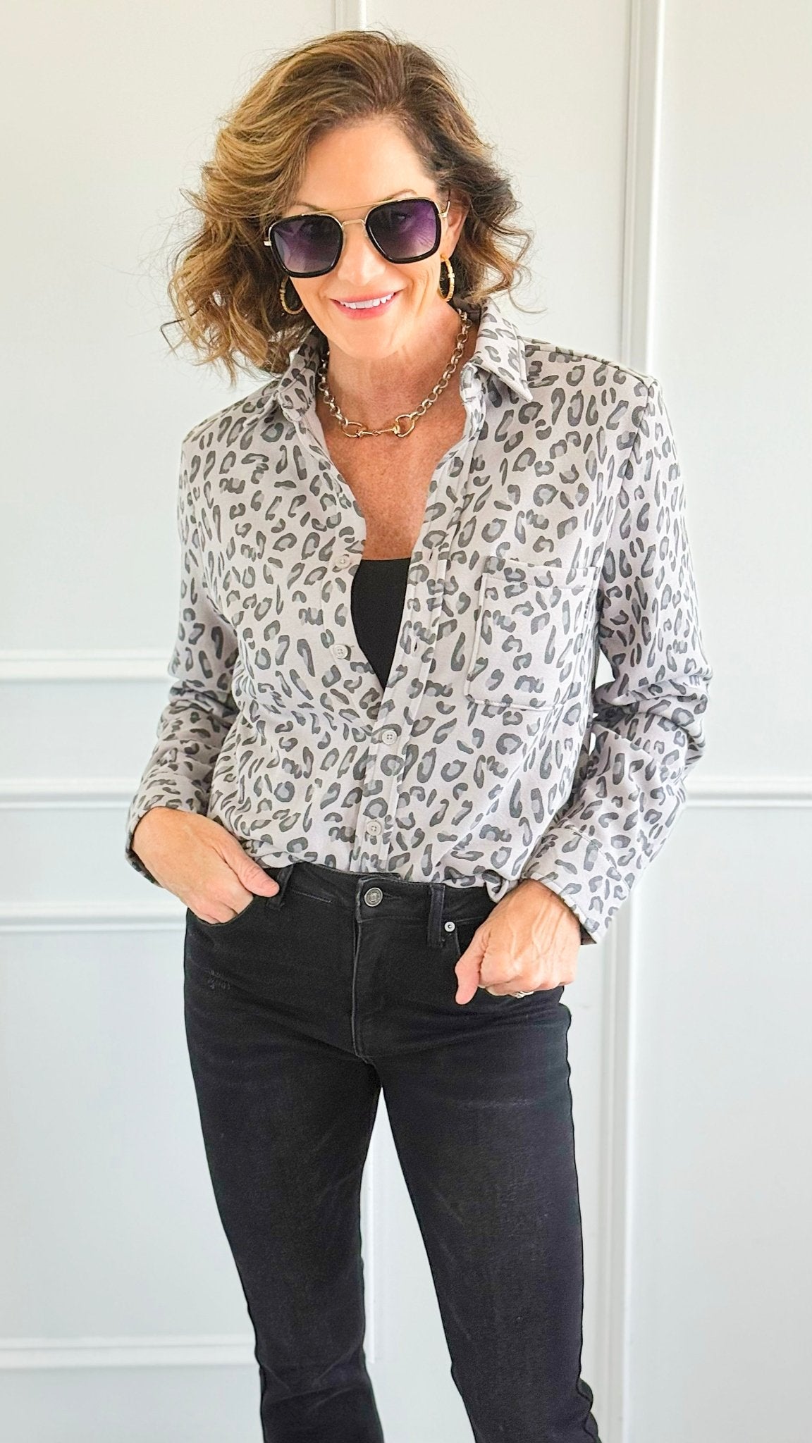Eileen Fall Shacket - Leopard-110 Long Sleeve Tops-Rosio-Coastal Bloom Boutique, find the trendiest versions of the popular styles and looks Located in Indialantic, FL