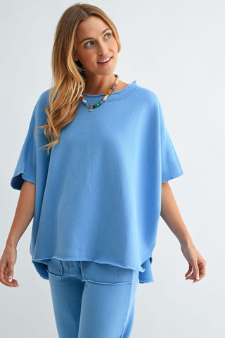 Eileen Relaxed Everyday Lounge Top - Denim Drift