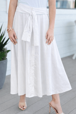 Elegant Society Button Italian Skirt