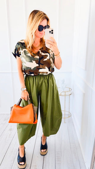 Elevated Italian Barrel Pant- Olive