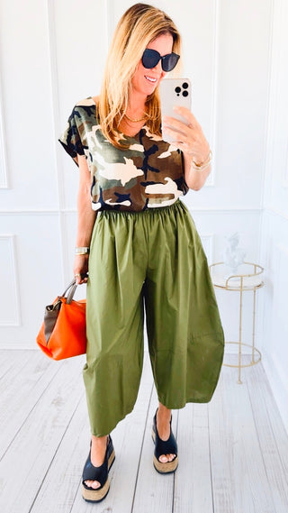 Elevated Italian Barrel Pant- Olive