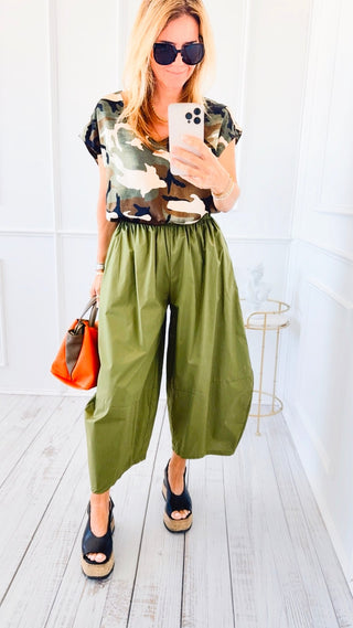 Elevated Italian Barrel Pant- Olive