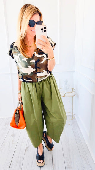 Elevated Italian Barrel Pant- Olive