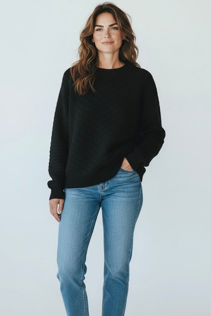 Elevated Texture Knit Sweater-140 Sweaters-Tempo-Coastal Bloom Boutique, find the trendiest versions of the popular styles and looks Located in Indialantic, FL