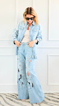 Embroidered Bloom Jeans