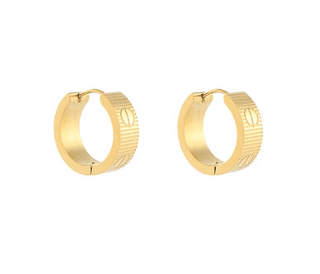 Engraved Texture Nail Huggie Earrings