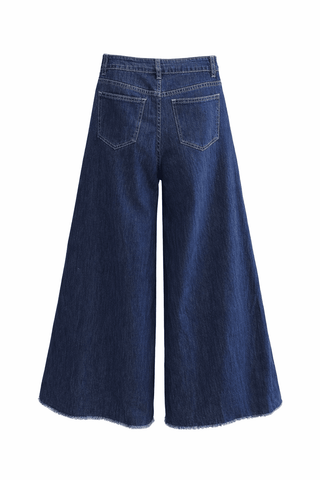Essential Frayed Flare- Leg Denim Pants