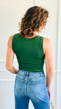 Essential Seamless Tank Top - Dk Green-100 Sleeveless Tops-Zenana-Coastal Bloom Boutique, find the trendiest versions of the popular styles and looks Located in Indialantic, FL