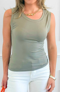 Essential Seamless Tank Top - Mushroom-100 Sleeveless Tops-Zenana-Coastal Bloom Boutique, find the trendiest versions of the popular styles and looks Located in Indialantic, FL