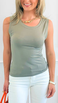 Essential Seamless Tank Top - Mushroom-100 Sleeveless Tops-Zenana-Coastal Bloom Boutique, find the trendiest versions of the popular styles and looks Located in Indialantic, FL