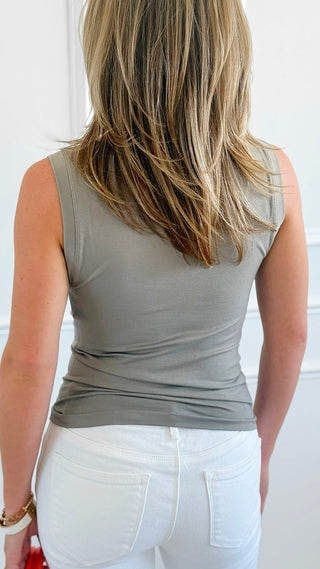 Essential Seamless Tank Top - Mushroom-100 Sleeveless Tops-Zenana-Coastal Bloom Boutique, find the trendiest versions of the popular styles and looks Located in Indialantic, FL