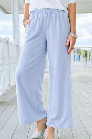 Essential Soft Rib Lounge Pants - Sky Blue