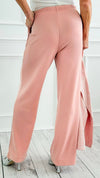 Essential Wide-Leg Lounge Joggers - Misty Rose-100 Pants-MONO B-Coastal Bloom Boutique, find the trendiest versions of the popular styles and looks Located in Indialantic, FL