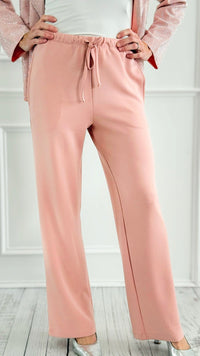 Essential Wide-Leg Lounge Joggers - Misty Rose-100 Pants-MONO B-Coastal Bloom Boutique, find the trendiest versions of the popular styles and looks Located in Indialantic, FL