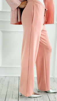 Essential Wide-Leg Lounge Joggers - Misty Rose-100 Pants-MONO B-Coastal Bloom Boutique, find the trendiest versions of the popular styles and looks Located in Indialantic, FL