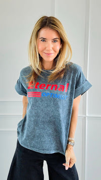 Eternal Optimist Italian Graphic Tee-110 Short Sleeve Tops-FIRSTAGE-Coastal Bloom Boutique, find the trendiest versions of the popular styles and looks Located in Indialantic, FL