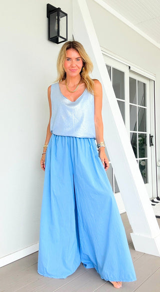 Eternal Sunshine Palazzo Pants - Dusty Blue