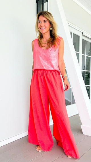 Eternal Sunshine Palazzo Pants - Red