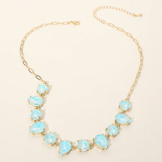 Evening Mirage Statement  Necklace -  Opal Blue