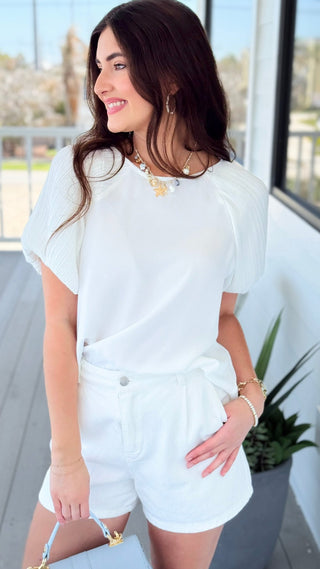 Everyday Ease Short Sleeve Top - Off White