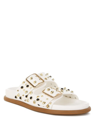 Everyday Edge Buckle Slides - White