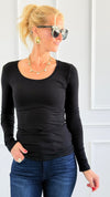 Everyday Essential Long Sleeve - Black-130 Long sleeve top-Active Basic-Coastal Bloom Boutique, find the trendiest versions of the popular styles and looks Located in Indialantic, FL