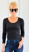 Everyday Essential Long Sleeve - Black-130 Long sleeve top-Active Basic-Coastal Bloom Boutique, find the trendiest versions of the popular styles and looks Located in Indialantic, FL