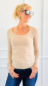 Everyday Essential Long Sleeve - Coconut Taupe-130 Long sleeve top-Active Basic-Coastal Bloom Boutique, find the trendiest versions of the popular styles and looks Located in Indialantic, FL