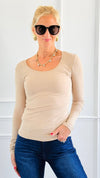 Everyday Essential Long Sleeve - Coconut Taupe-130 Long sleeve top-Active Basic-Coastal Bloom Boutique, find the trendiest versions of the popular styles and looks Located in Indialantic, FL