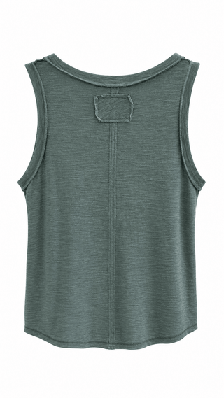 Everyday Relaxed Raw Hem Tank - Ash Jade