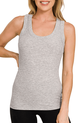 Everyday Ribbed Tank Top - H Grey