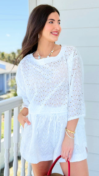 Eyelet Lounge Top & Shorts Set