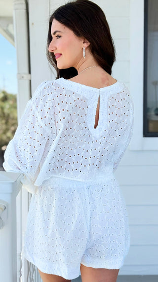 Eyelet Lounge Top & Shorts Set
