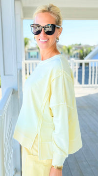 Faded Mint Luxe Sweatshirt - Butter Yellow