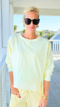 Faded Mint Luxe Sweatshirt - Butter Yellow