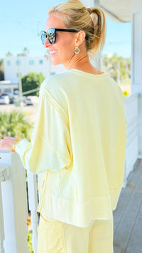 Faded Mint Luxe Sweatshirt - Butter Yellow