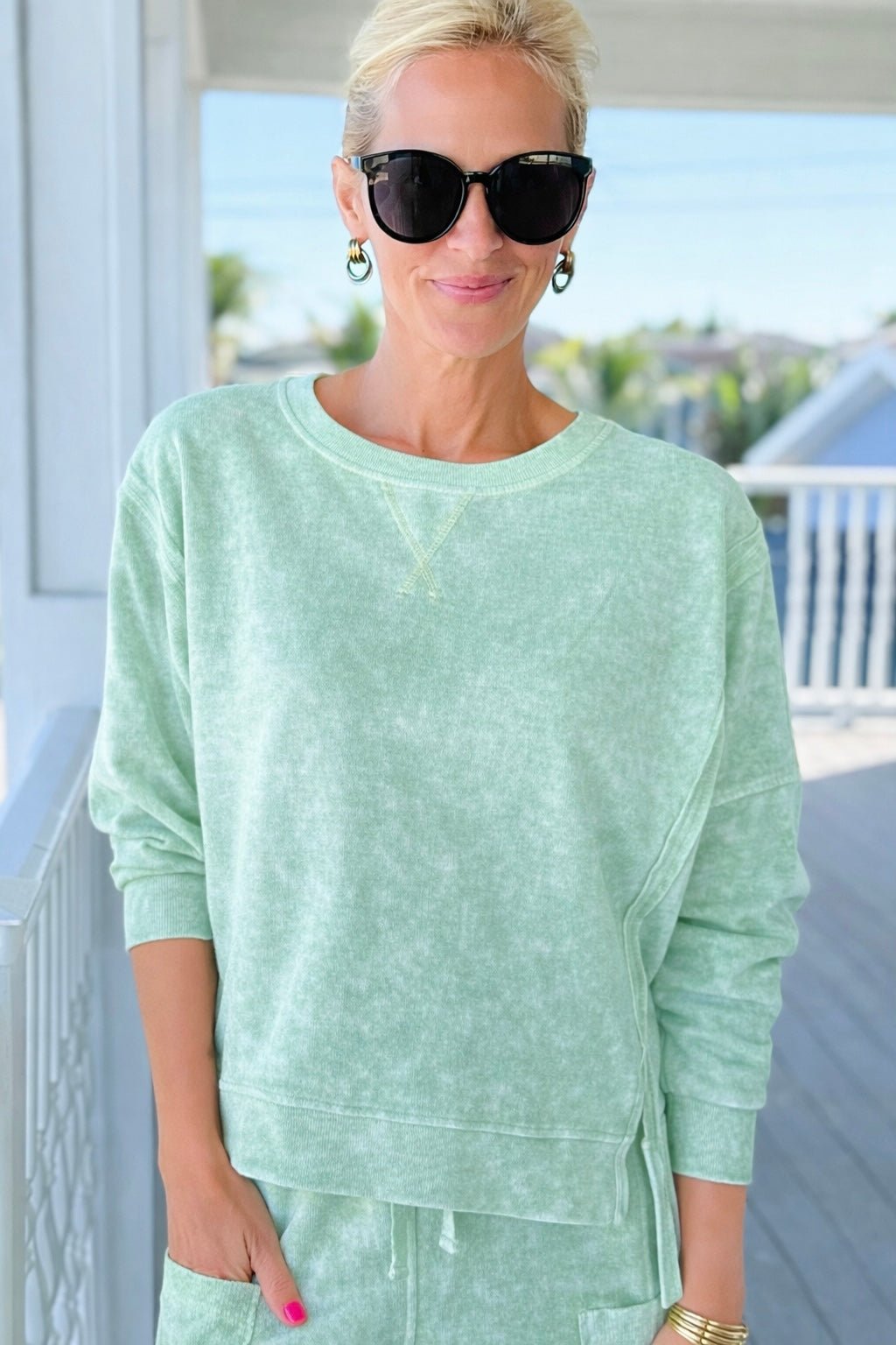 Faded Mint Luxe Sweatshirt - Dusty Mint