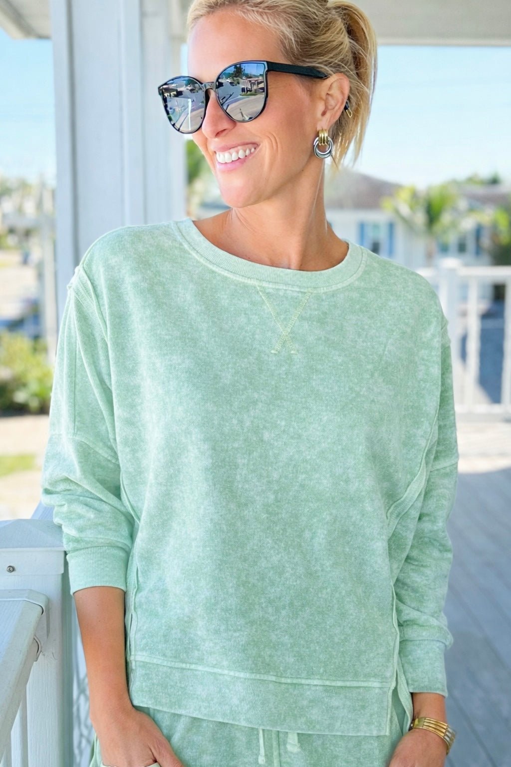 Faded Mint Luxe Sweatshirt - Dusty Mint