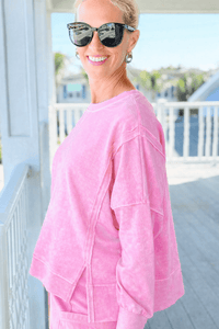 Faded Mint Luxe Sweatshirt - Light Pink