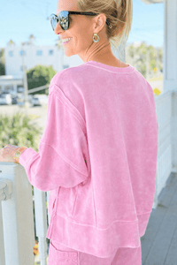 Faded Mint Luxe Sweatshirt - Light Pink