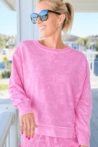 Faded Mint Luxe Sweatshirt - Light Pink