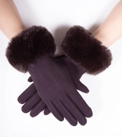 Faux Fur Cuff Gloves - Brown-260 Other Accessories-Original USA-Coastal Bloom Boutique, find the trendiest versions of the popular styles and looks Located in Indialantic, FL