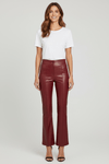Faux Leather Pintuck Flared Trousers - Burgundy-170 Bottoms-Must Have-Coastal Bloom Boutique, find the trendiest versions of the popular styles and looks Located in Indialantic, FL