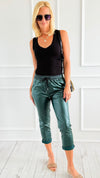 Fauxever Cool Italian Joggers-Emerald-100 Pants-BONITO SRL-Coastal Bloom Boutique, find the trendiest versions of the popular styles and looks Located in Indialantic, FL